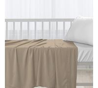 Pizuna Cotton Flat Crib Sheets 120x150cm For Babies Simply Taupe, 1pc 400 Thread Count 100% Long Staple Cotton Luxurious Sateen Weave Baby Flat Sheet With Stylish 5cm Hem By (Crib Sheet)