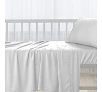 Pizuna Cotton Flat Crib Sheets 120x150cm For Babies White, 1pc 400 Thread Count 100% Long Staple Cotton Luxurious Sateen Weave Baby Flat Sheet With Stylish 5cm Hem By (Crib Sheet)
