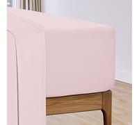 Pizuna Cotton light Pink Fitted Sheets King Size 1 Pc Only, 100% Long Staple Cotton Percale King Size Fitted Sheets 150x200, Plain Weave 40 cm Deep Pocket Sheet