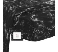 Pizuna Cotton Marble Black Print Single Fitted Sheet 1 Pc Only, 400 thread Count 100% Long Staple Cotton Sateen Single Printed Bed Sheets 90x200 of 40 cm Deep Pocket (Printed Fitted Sheet)