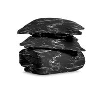 Pizuna Cotton Marble Black Printed Duvet Cover Set Super King 260x220, 400 Thread Count 100% Long Staple Cotton Sateen Super King Size Duvet Cover Sets with Button Closure (Printed Bedding)