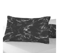 Pizuna Cotton Marble Black Printed Pillowcases 2 Pack 48x74, 400 Thread Count 100% Long Staple Cotton Pillow Cover, Sateen Standard Housewife PillowCase (Marble Printed Pillow Cases 2 Pack)