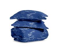 Pizuna Cotton Marble Blue Print Emperor Duvet Cover Set 400 Thread Count