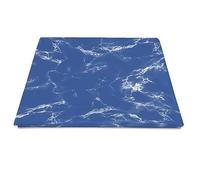 Pizuna Cotton Marble Blue Print Flat Sheet Double 1 Pc, 400 Thread Count 100% Long Staple Cotton Flat Bed Sheets 230x280, Sateen Cooling Flat Sheets Printed Bedding (Printed Bed Sheets Double)
