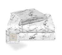 Pizuna Cotton Marble White Printed Bedding Sets Super King 400 Thread Count