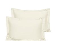 Pizuna Cotton Percale Oxford King Size Pillowcases 2 Pack Ivory 50x90cm, 100% Long Staple Combed Cotton Pillow Cover, Percale Weave King Pillow Cases (Cotton Pillow Cases 2 Pack)
