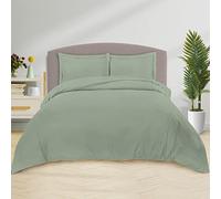 Pizuna Cotton Percale Super King Duvet Cover Set Sea Foam, 100% Long Staple Combed Cotton Superking Duvet Cover 260x220cm, Sateen Weave Quilt Cover with Button Closure (Bedding Duvet Sets)