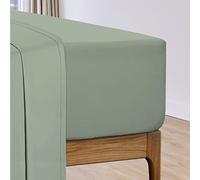 Pizuna Cotton Seafoam Green Fitted Sheets King Size 1 Pc Only, 100% Long Staple Cotton Percale King Size Fitted Sheets 150x200, Plain Weave 40 cm Deep Pocket Sheet