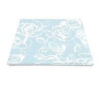 Pizuna Cotton Simply Floral Blue Print Flat Sheet Double 1 Pc, 400 Thread Count 100% Long Staple Cotton Flat Bed Sheets 230x280, Sateen Cooling Flat Sheets Printed Bedding (Printed Bed Sheets Double)