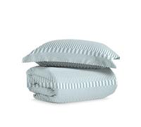 Pizuna Cotton Single Cascade Stripe Blue Print Duvet Cover 140x200, 400 Thread Count 100% Long Staple Cotton Single Duvet Cover Set, Sateen Single Quilt Cover with Button Closure (Printed Duvet Cover)