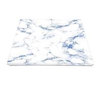 Pizuna Cotton Single Size Carrara Marble Blue Print Flat Sheet 1 Piece Only, 100% Long Staple Combed Cotton Flat Bed Sheets 180cm x 280cm, Sateen Weave Cooling Flat Sheet Single (Printed Bed Sheets)