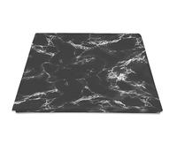 Pizuna Cotton Single Size Marble Black Print Flat Sheet 1 Piece Only, 100% Long Staple Combed Cotton Flat Bed Sheets 180cm x 280cm, Sateen Weave Cooling Flat Sheet Single (Printed Bed Sheets)
