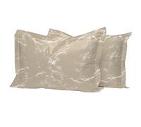 Pizuna Cotton Taupe Printed King Oxford Pillow Cases 2Pack 400 Thread Count