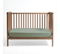 Pizuna Crib Fitted Sheet 40 x 90 cm, Sea Foam, 400 Thread Count 100% Long Staple Cotton Fitted Bed Sheet, Soft Sateen Weave Baby Crib Sheet with 12 cm Deep Pocket