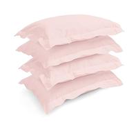 Pizuna Light Pink Pillow Cases 4 Pack Cotton, 400 Thread Count 100% Long Staple Combed Light Pink Cotton Pillow Cases pack of 4, Sateen Weave Oxford Pillow Case 50 x 75 cm (Cooling Pillowcases)