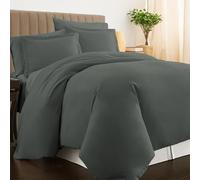 Pizuna Luxurios Cotton Emperor Duvet Cover Sets Dark Grey, 800 Thread Count 100% Long Staple Cotton Duvet Cover 285 x 240 cm with Button Closure (Emperor Bedding Set)