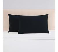 Pizuna Luxurios Cotton Housewife Pillowcases 2 Pack Black 48x74cm, 1000 Thread Count Long Staple Combed Cotton Thick Pillow Cover, Soft Sateen Housewife Pillow Cases (Cooling Pillowcase)