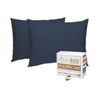 Pizuna Luxurios Cotton Housewife Pillowcases 2 Pack Dark Blue 48x74cm, 800 Thread Count Long Staple Combed Cotton Pillow Cover, Crisp Sateen Weave Housewife Pillow Cases (Luxury Pillowcase 2 PC)