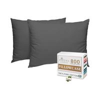 Pizuna Luxurios Cotton Housewife Pillowcases 2 Pack Dark Grey 48x74cm, 800 Thread Count Long Staple Combed Cotton Pillow Cover, Crisp Sateen Weave Housewife Pillow Cases (Luxury Pillowcase 2 PC)