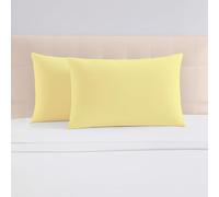 Pizuna Luxurios Cotton Housewife Pillowcases 2 Pack Mellow Yellow 48x74cm, 1000 Thread Count Long Staple Combed Cotton Thick Pillow Cover, Soft Sateen Housewife Pillow Cases (Cooling Pillowcase)