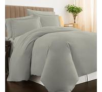 Pizuna Luxurios Cotton King Duvet Cover Set Silver, 800 Thread Count 100% Long Staple Cotton King Size Duvet Cover 230x220cm, Soft Sateen Quilt Cover with Button Closure (King Duvet Cover)