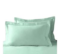 Pizuna Luxurios Cotton Pillow Cases 2 Pack Aqua Mint 50x75cm, 1000 Thread Count Long Staple Combed Cotton Thick Pillow Cover, Soft Sateen Oxford Pillow Cases (100% Cotton Pillowcase Pack of 2)