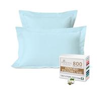 Pizuna Luxurios Cotton Standard Pillowcases 2 Pack Baby Blue 50x75cm, 800 Thread Count Long Staple Combed Cotton Pillow Cover, Crisp Sateen Weave Oxford Pillow Cases (Luxury Pillowcase 2 PC)