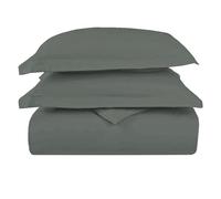 Pizuna Luxurious Cotton Double Size Dark Grey, 1000 Thread Count 100% Long Staple Cotton Thick Duvet Cover Double 200x200cm, Sateen Quilt Cover with Button Closure (Duvet Cover Double)