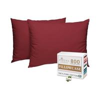 Pizuna Luxurious Cotton Housewife Pillowcases 2 Pack Rio Red 48x74cm, 800 Thread Count Long Staple Combed Cotton Pillow Cover, Crisp Sateen Weave Housewife Pillow Cases (Luxury Pillowcase 2 PC)