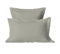 Pizuna Luxurious Cotton Oxford King Size Pillowcases 2 Pack Silver 50x90cm, 800 Thread Count Long Staple Combed Cotton Pillow Cover, Crisp Sateen Weave King Pillow Cases (Luxury Pillowcase 2 PC)