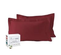 Pizuna Luxurious Cotton Pillow Cases 2 Pack Rio Red 50x75cm, 1000 Thread Count Long Staple Combed Cotton Thick Pillow Cover, Soft Sateen Oxford Pillow Cases (100% Cotton Pillowcase Pack of 2)