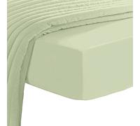 Pizuna Luxurious Cotton Single Bed Fitted Sheet Light Sage, 1000 Thread Count 100% Long Staple Cotton Single Fitted Sheet 90x200 cm, Sateen Weave Thick Fitted Sheet Extra Deep 40 cm Fit - 1 PC