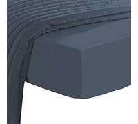 Pizuna Luxury Cotton Double Fitted Sheet Dark Blue, 800 Thread Count 100% Long Staple Cotton Fitted Bed Sheets Double 140x200 cm, Sateen Weave 40 cm Extra Deep Fitted Sheets Double 1 PC Dark Blue