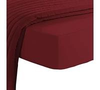Pizuna Luxury Cotton Double Fitted Sheet Rio Red, 800 Thread Count 100% Long Staple Cotton Fitted Bed Sheets Double 140x200 cm, Sateen Weave 40 cm Extra Deep Fitted Sheets Double 1 PC Rio Red