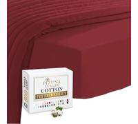 Pizuna Luxury Cotton Fitted Sheets Rio Red, 800 Thread Count 100% Long Staple Cotton Emperor Fitted Sheets 200x200cm, Sateen Weave Emperor Fitted Sheet Extra Deep 40 cm 1 PC Rio Red