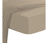 Pizuna Luxury Cotton Single Bed Fitted Sheet Simply Taupe, 800 Thread Count 100% Long Staple Cotton Fitted Sheet Single Bed 90 X 200cm, Sateen Weave Crisp Fitted Sheets Deep Fit 40 cm 1 PC