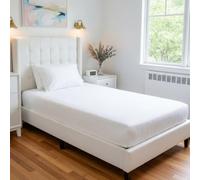 Pizuna Luxury Cotton Single Bed Fitted Sheet White, 800 Thread Count 100% Long Staple Cotton Fitted Sheet Single Bed 90 X 200cm, Sateen Weave Crisp Fitted Sheets Deep Fit 40 cm 1 PC White