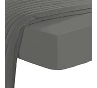 Pizuna Luxury Cotton Super King Fitted Sheet Dark Grey, 800 Thread Count 100% Long Staple Cotton Fitted Sheet 180x200 cm, Sateen Weave Superking Fitted Sheet Extra Deep 40 cm Fit - 1 PC
