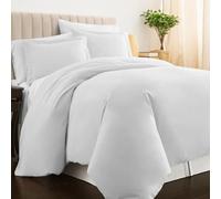 Pizuna Pure 100% Cotton Double Duvet Cover 200x200 cm White, 400 Thread Count Cool Breathable Long Staple Cotton Sateen Weave Quilt Cover & 2 Pillowcases (White Bedding Set)