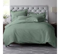 Pizuna Pure Combed Cotton Double Duvet Cover Set Sea Foam, 600 Thread Count 100% Long Staple Cotton Duvet Cover Double 200x200cm, Sateen Quilt Cover with Button Closure (Duvet Cover Double)