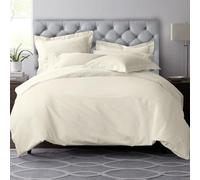 Pizuna Pure Combed Cotton Emperor Duvet Cover Sets Ivory 600 Thread Count | 100% Long Staple Cotton Sateen Weave, 285 x 240 cm with Button Closure