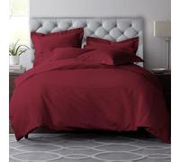 Pizuna Pure Combed Cotton Super King Duvet Cover Set Rio Red, 600 Thread Count 100% Long Staple Cotton Superking Duvet Cover 260x220cm, Sateen Quilt Cover with Button Closure (Bedding Duvet Sets)