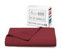 Pizuna Pure Combed Cotton Super King Flat Sheet Rio Red, 600 Thread Count Long Staple Brushed Cotton Flat Sheets Super King Size, Cool Sateen Flat Sheet Superking(Superking Flat Sheets Cotton 1 PC)