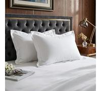 Pizuna Pure Cotton King Size Oxford Pillowcases 2Pc White 600 Thread Count