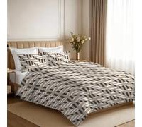 Pizuna Super King Size Duvet Cover Sets Cotton Brown (3Pc) 400 Thread Count