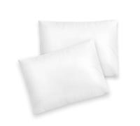 Pizuna Toddler Crib Pillow Cases 33x46cm White, 2pc 400 Thread Count 100% Long Staple Cotton Luxurious Sateen Weave Baby Small Pillow Cases For Crib Bed By