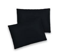 Pizuna Toddler Pillow Cases 33 x 46 cm, Black, 400 Thread Count 100% Long Staple Cotton Crib Pillowcase Set of 2, Soft Sateen Weave Baby Pillow Cover