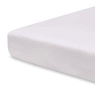 Pizuna Travel Cot Fitted Sheet 60 x 120 cm, Light Lilac, 400 Thread Count 100% Long Staple Cotton Fitted Bed Sheet, Soft Sateen Weave Travel Cot Sheet with 15 cm Deep Pocket