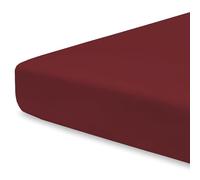 Pizuna Travel Cot Fitted Sheet 60 x 120 cm, Rio Red, 400 Thread Count 100% Long Staple Cotton Fitted Bed Sheet, Soft Sateen Weave Travel Cot Sheet with 15 cm Deep Pocket