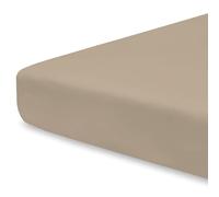 Pizuna Travel Cot Fitted Sheet 60 x 120 cm, Simply Taupe, 400 Thread Count 100% Long Staple Cotton Fitted Bed Sheet, Soft Sateen Weave Travel Cot Sheet with 15 cm Deep Pocket